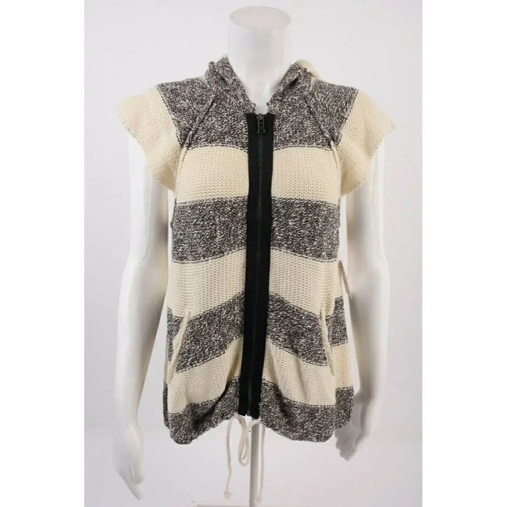 Free People Womens Regatta Sweater Hoodie S Black